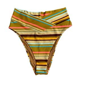 Crossover High Cut Cheeky Bikini Bottom Size S